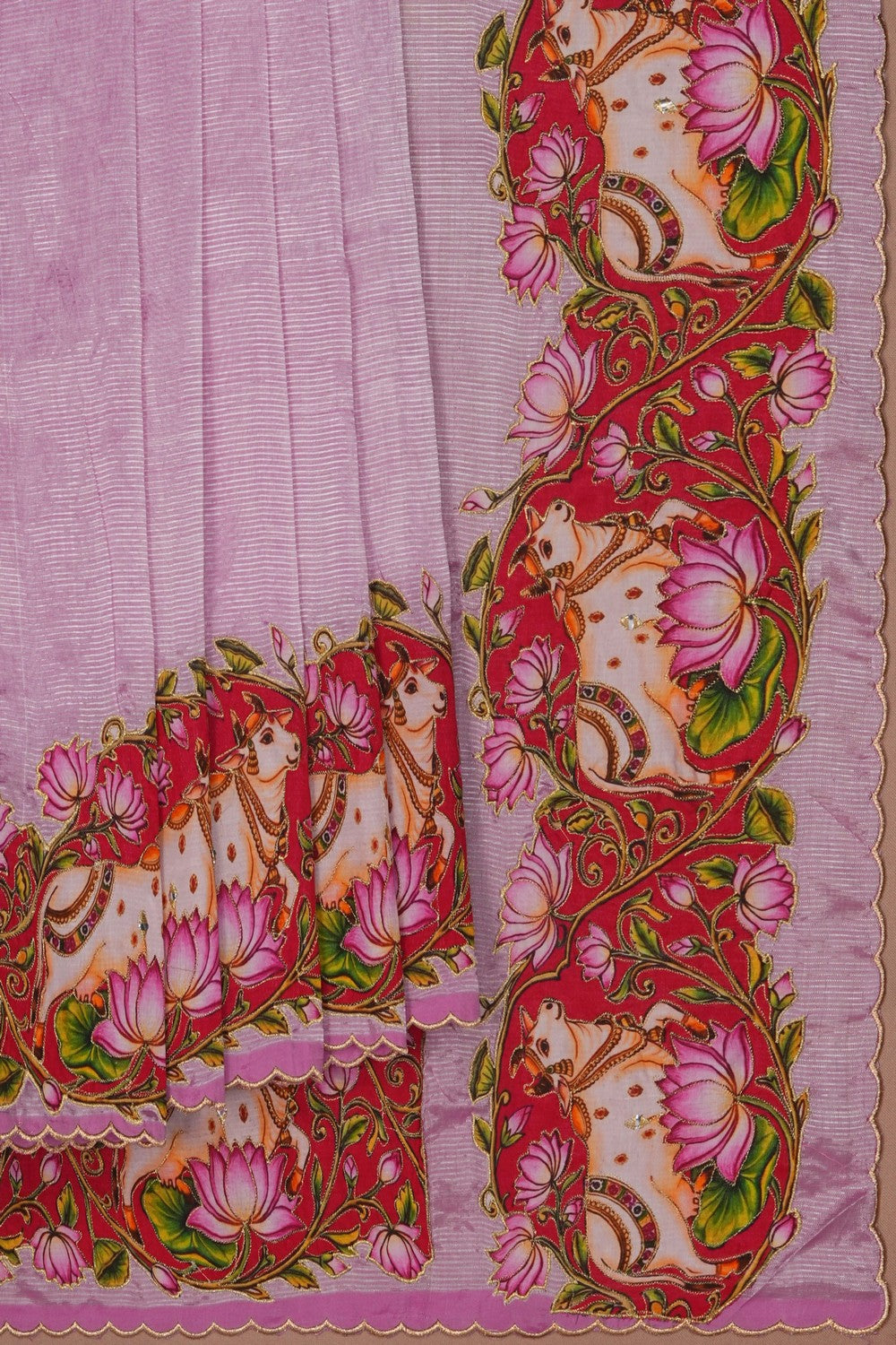 Image of Mangalagiri Silk Embroidery Saree