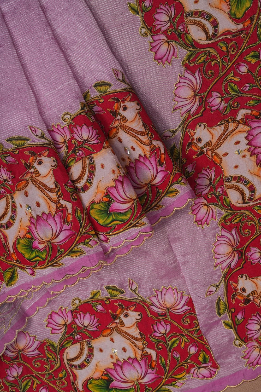 Image of Mangalagiri Silk Embroidery Saree