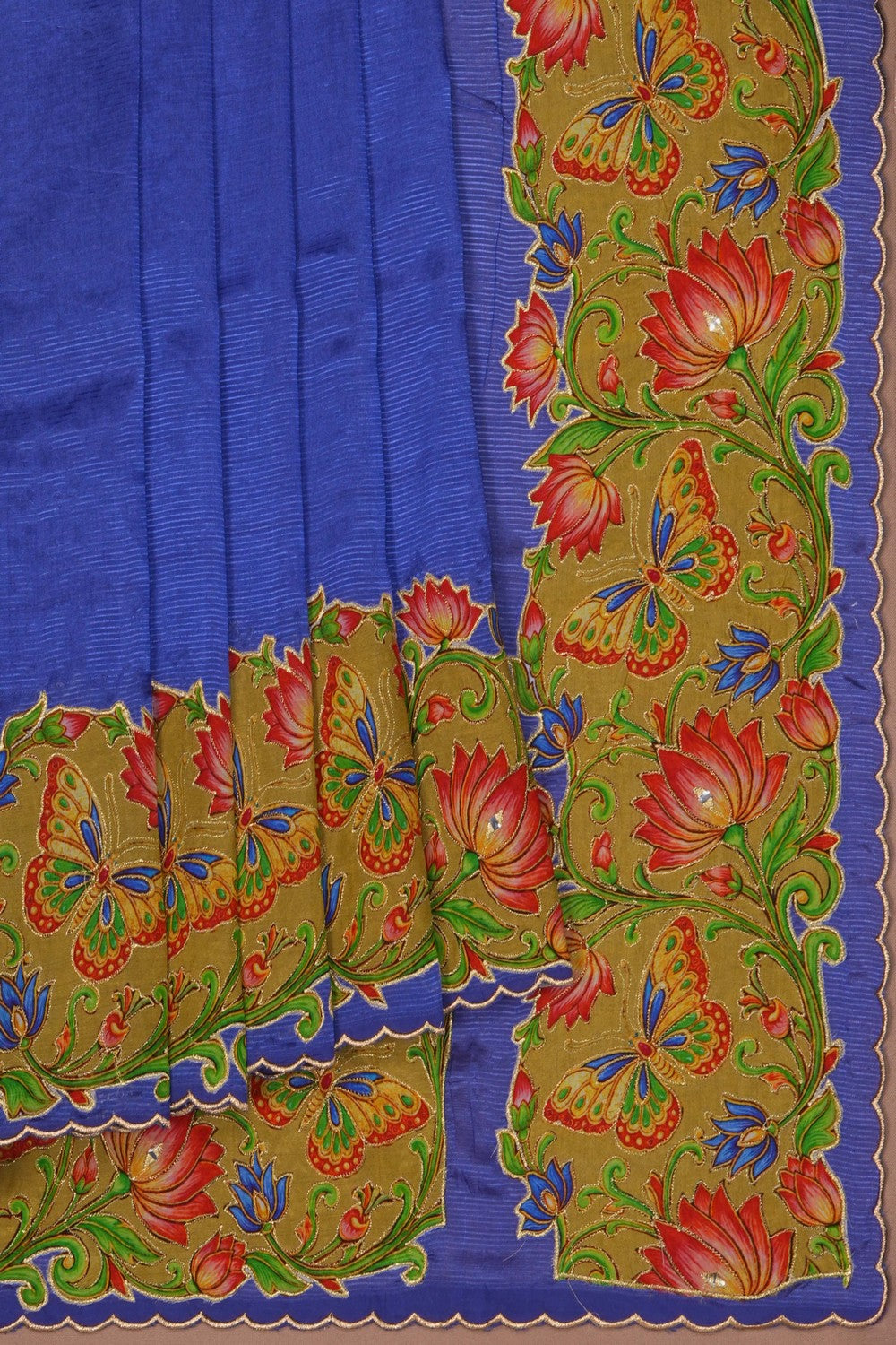 Image of Mangalagiri Silk Embroidery Saree
