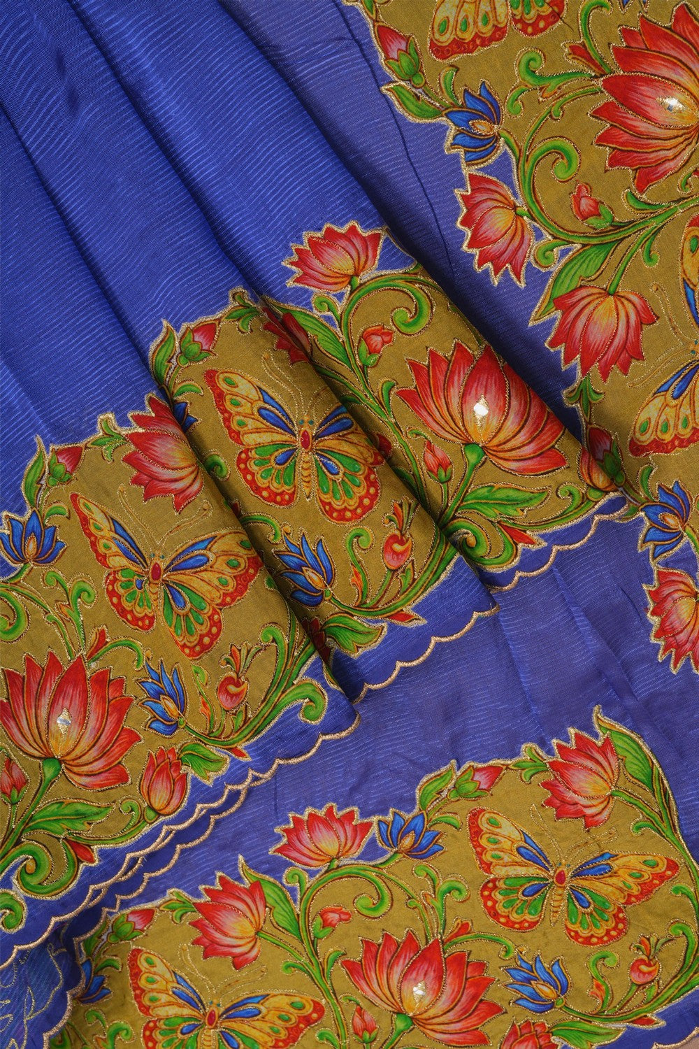 Image of Mangalagiri Silk Embroidery Saree