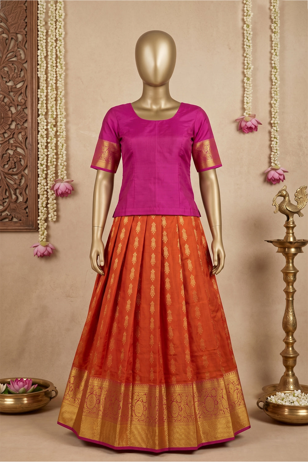 Image of Kanchipattu Pavada Unstitched Set