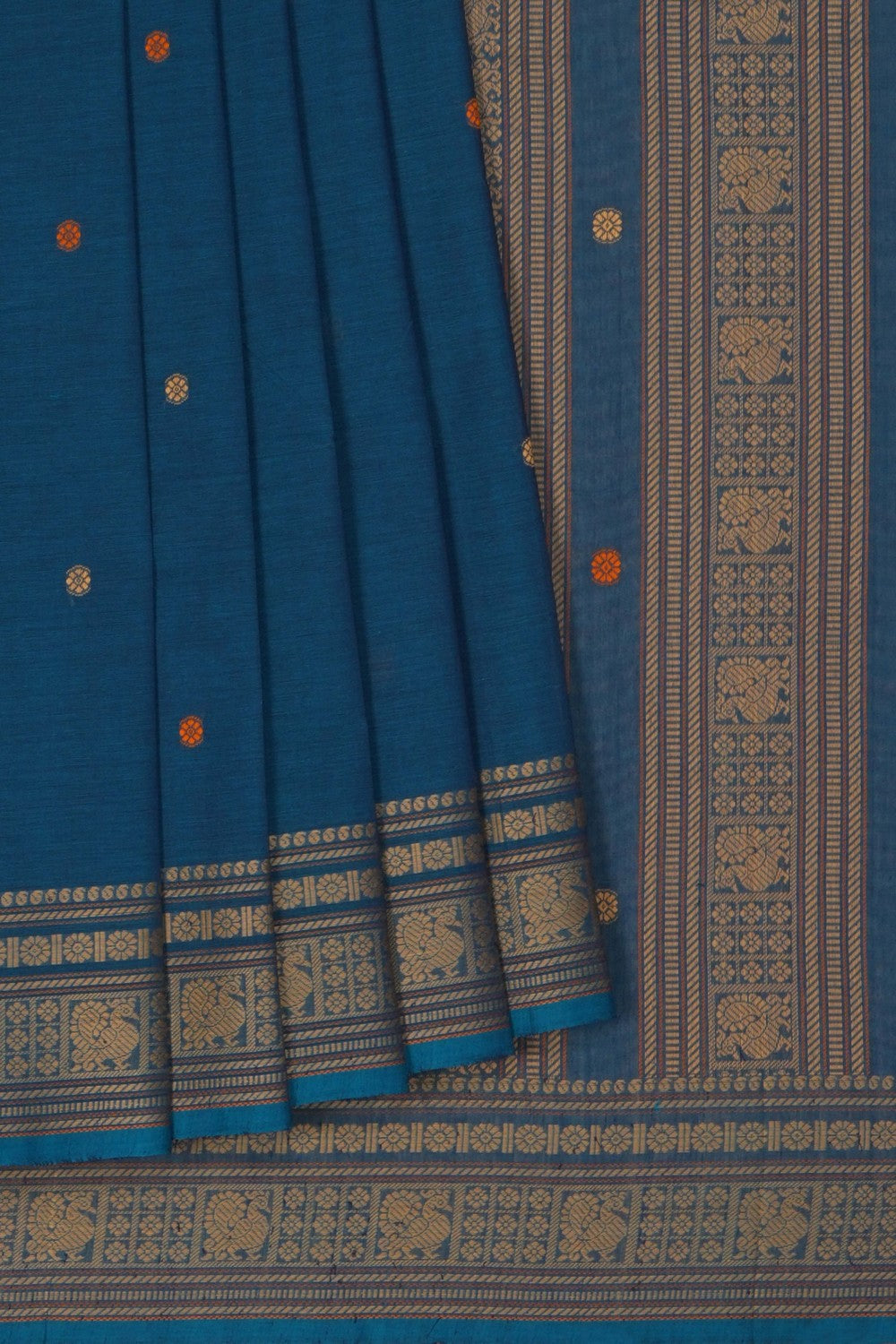 Image of South Cotton Blue Saree