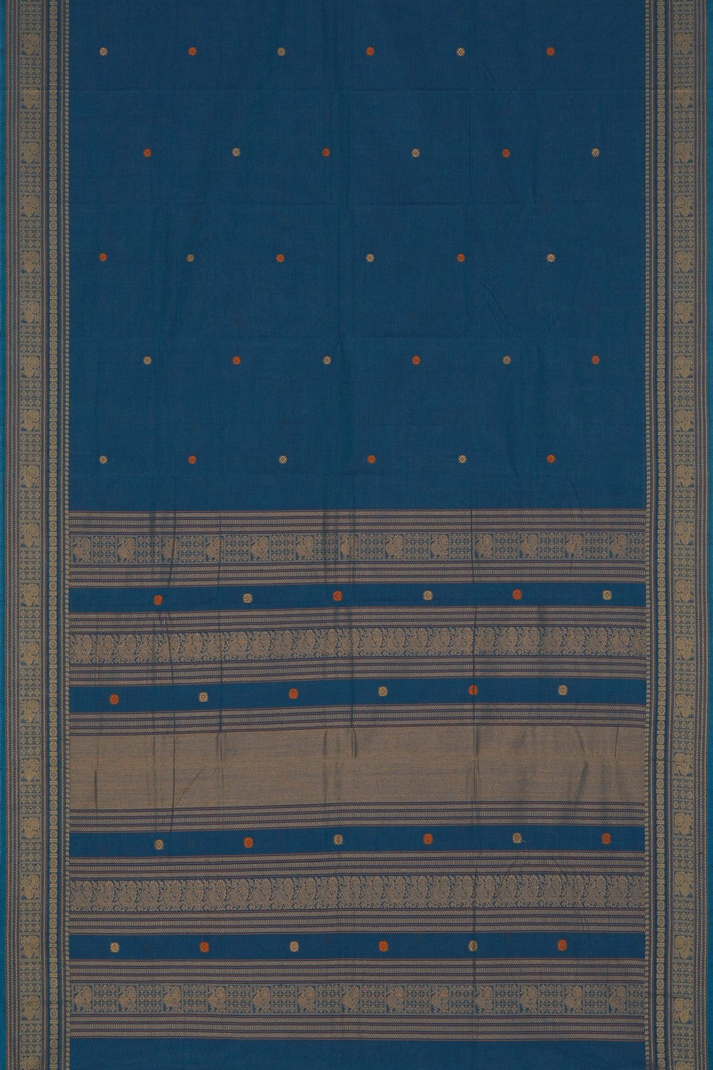 Image of South Cotton Blue Saree
