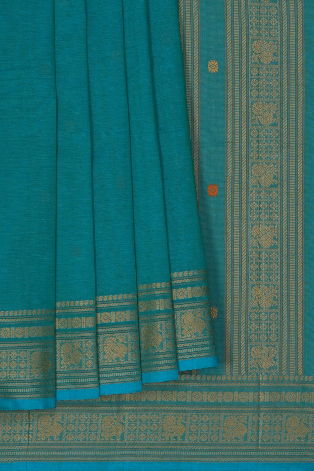 Image of Sea Blue South Cotton Saree
