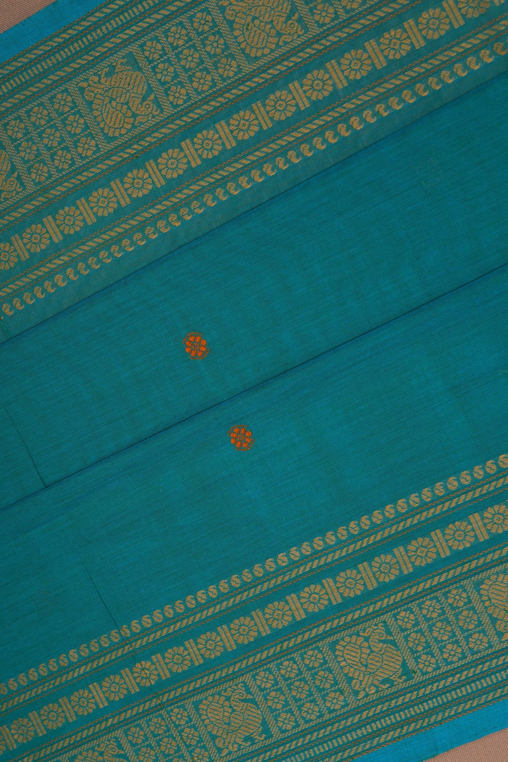 Image of Sea Blue South Cotton Saree