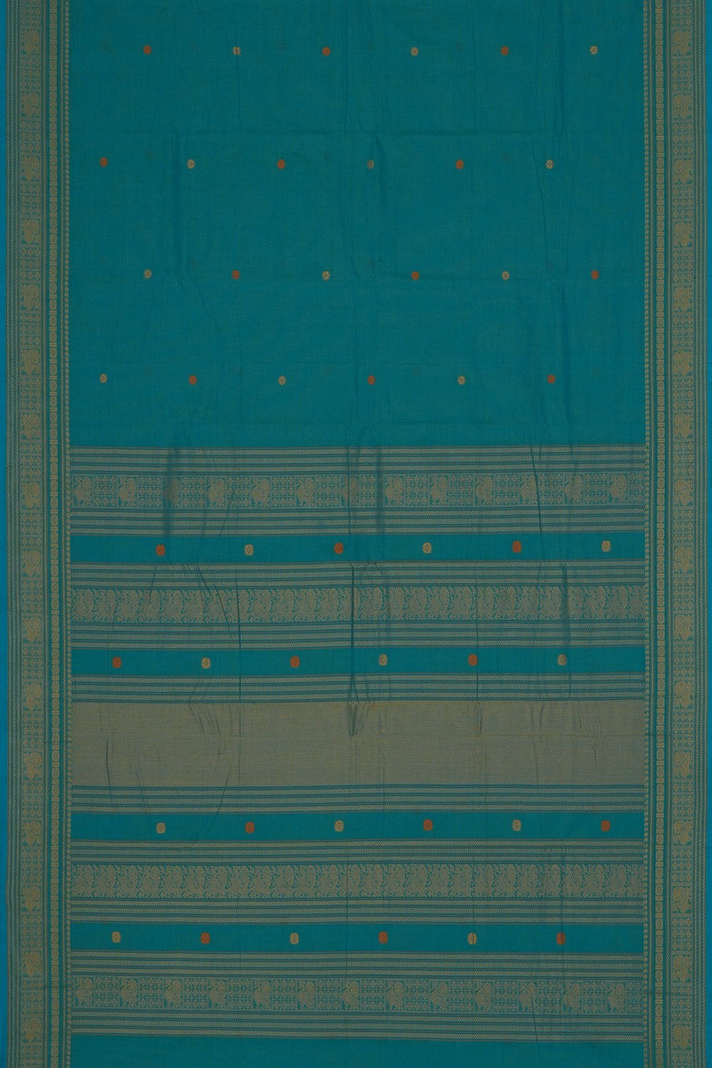 Image of Sea Blue South Cotton Saree