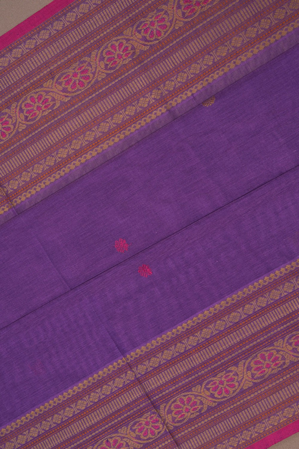 Image of South Cotton Purple Saree