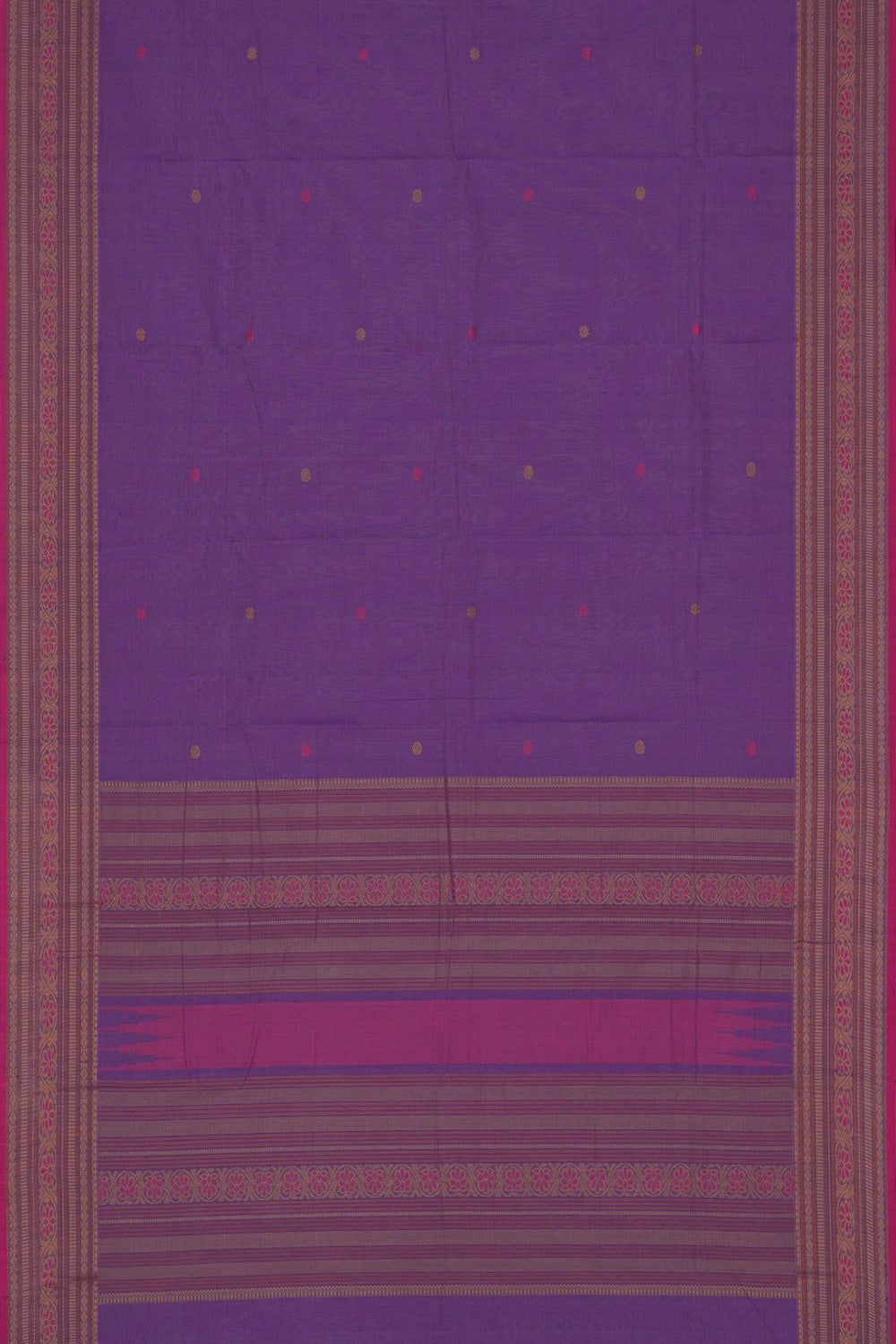 Image of South Cotton Purple Saree