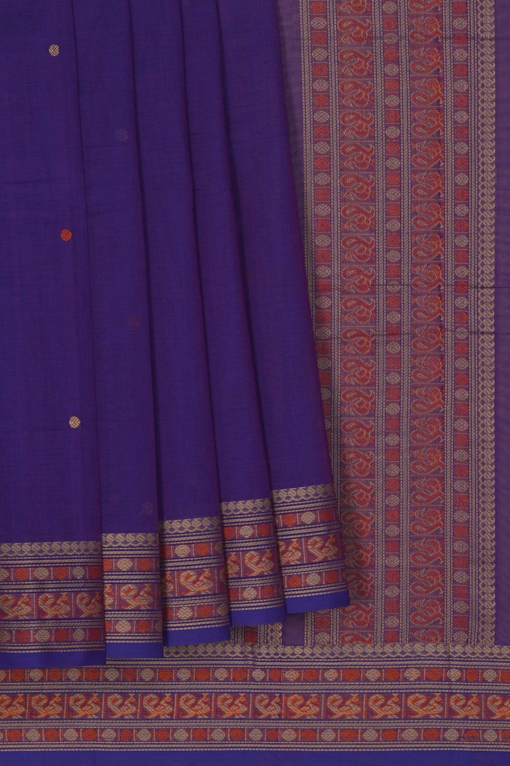 Image of South Cotton Purple Saree