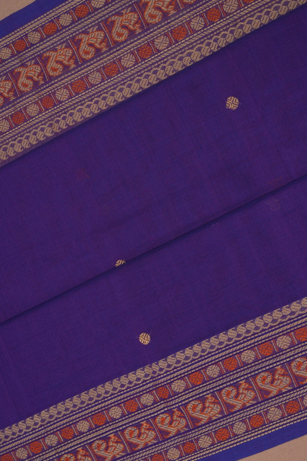 Image of South Cotton Purple Saree