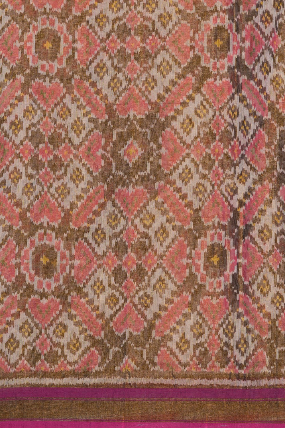Image of Coral Pink Rajkot Tissue Silk Saree