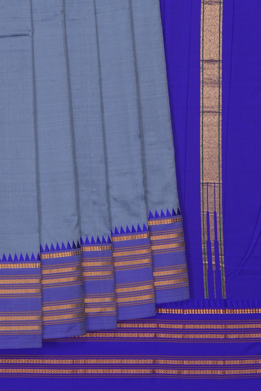Image of Narayanpet Silk Grey Saree