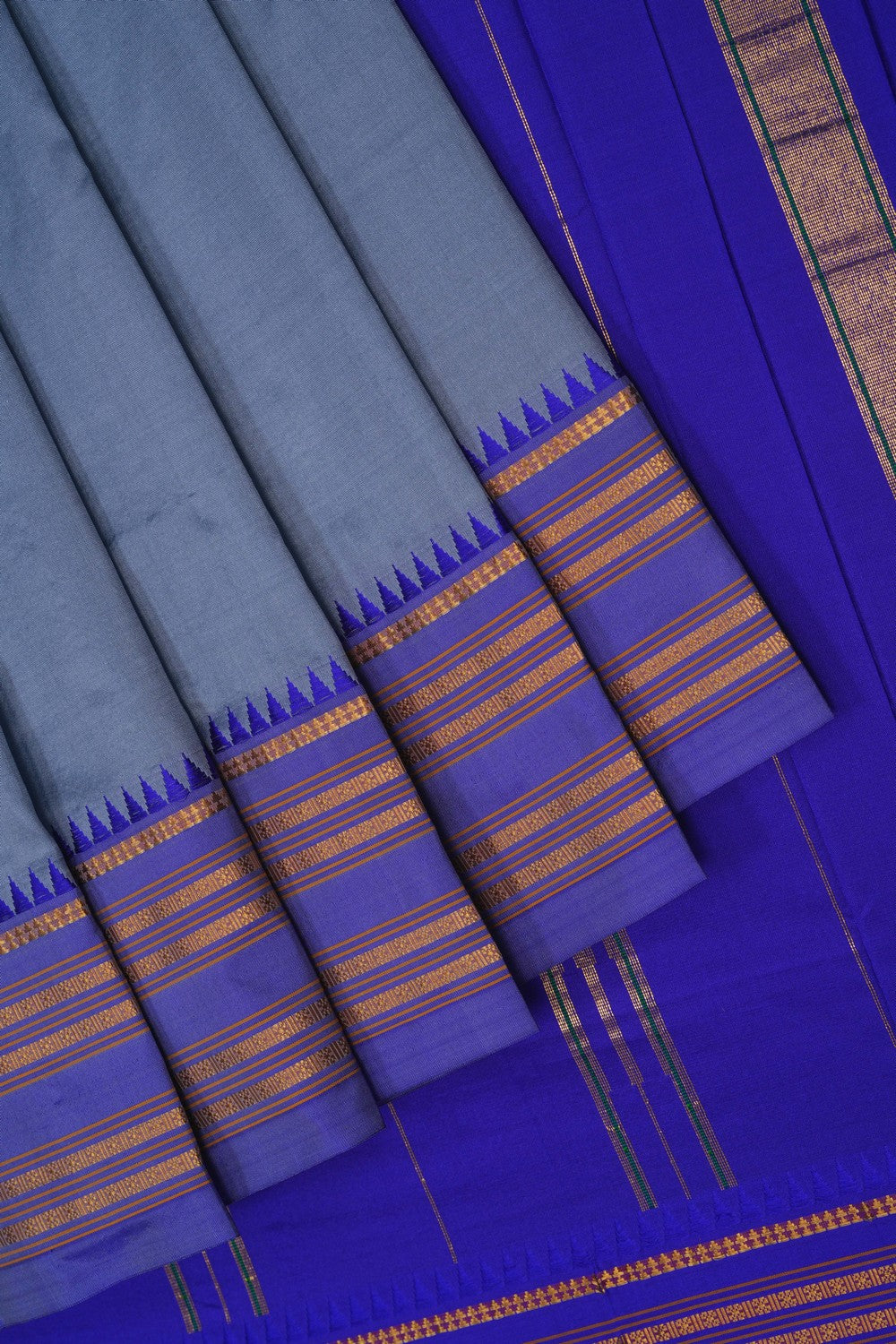 Image of Narayanpet Silk Grey Saree