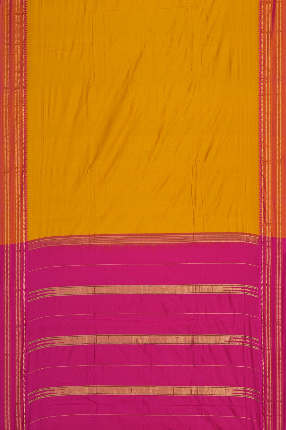 Image of Narayanpet Silk Mustard Saree