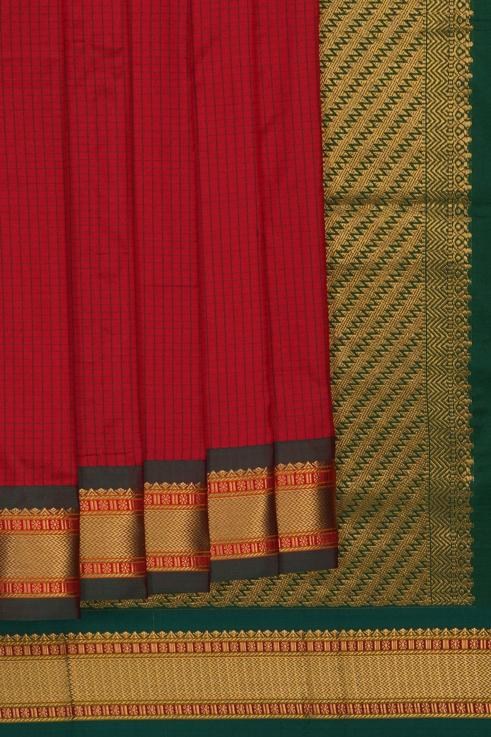 Image of Narayanpet Silk Red Saree