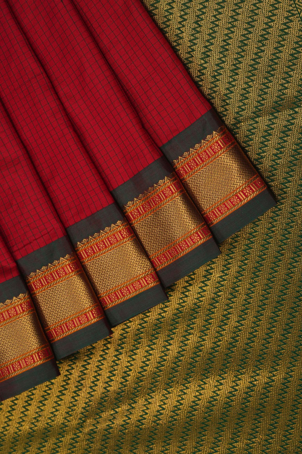 Image of Narayanpet Silk Red Saree