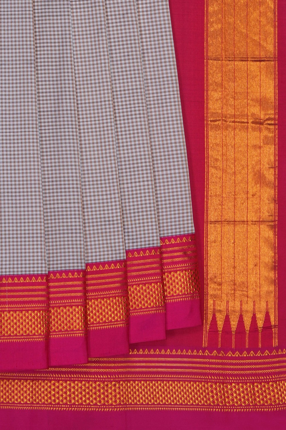 Image of Narayanpet Silk Grey Saree