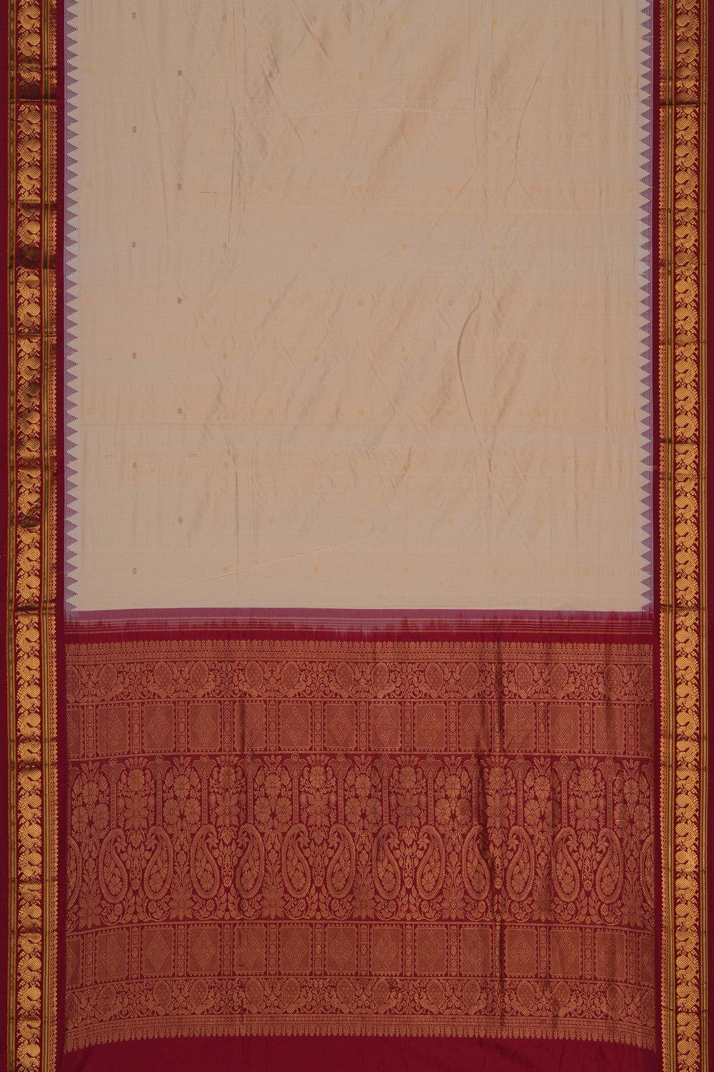 Image of Narayanpet Silk Cream Saree