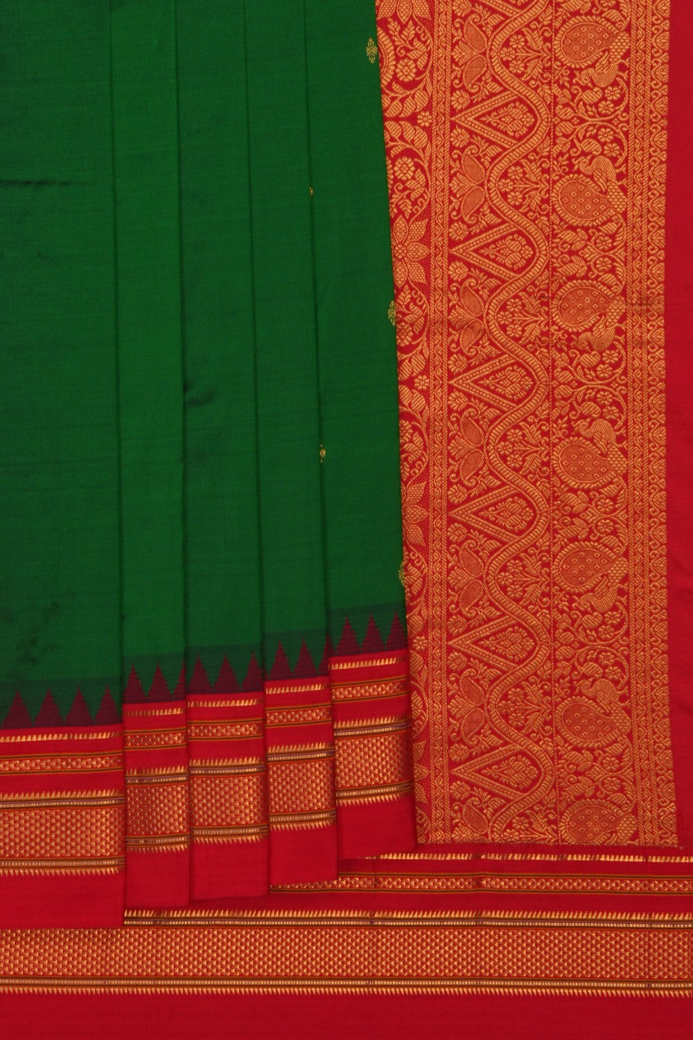 Image of Narayanpet Silk Green Saree