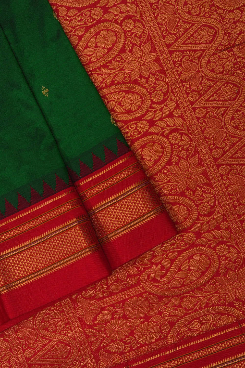 Image of Narayanpet Silk Green Saree
