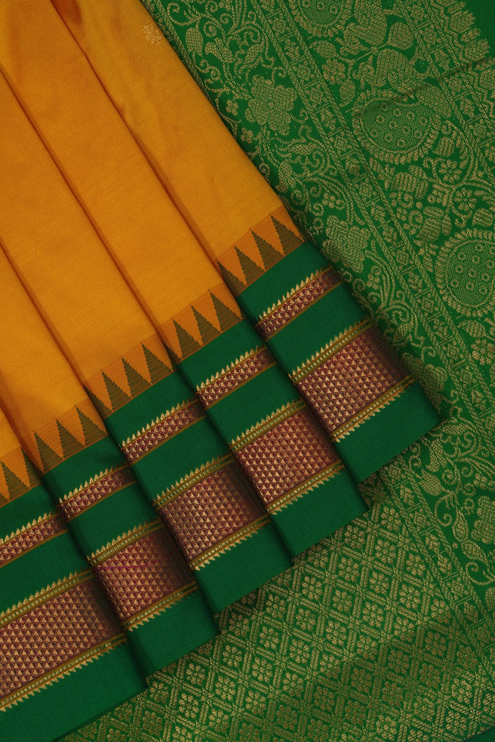 Image of Narayanpet Silk Yellow Saree