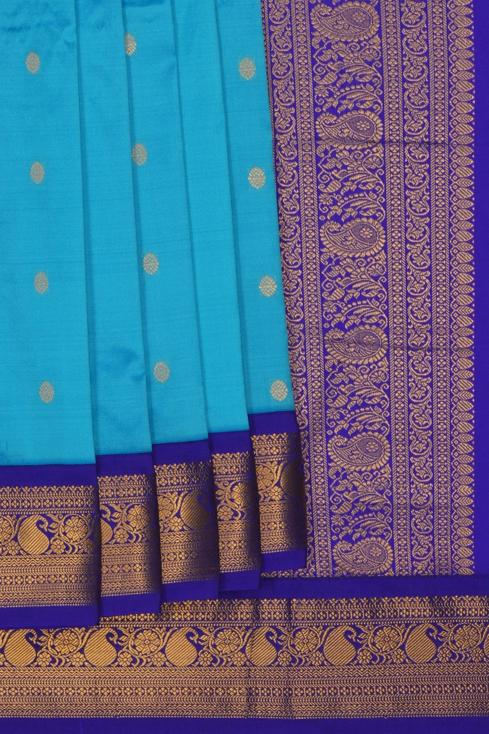 Image of Narayanpet Silk Blue Saree