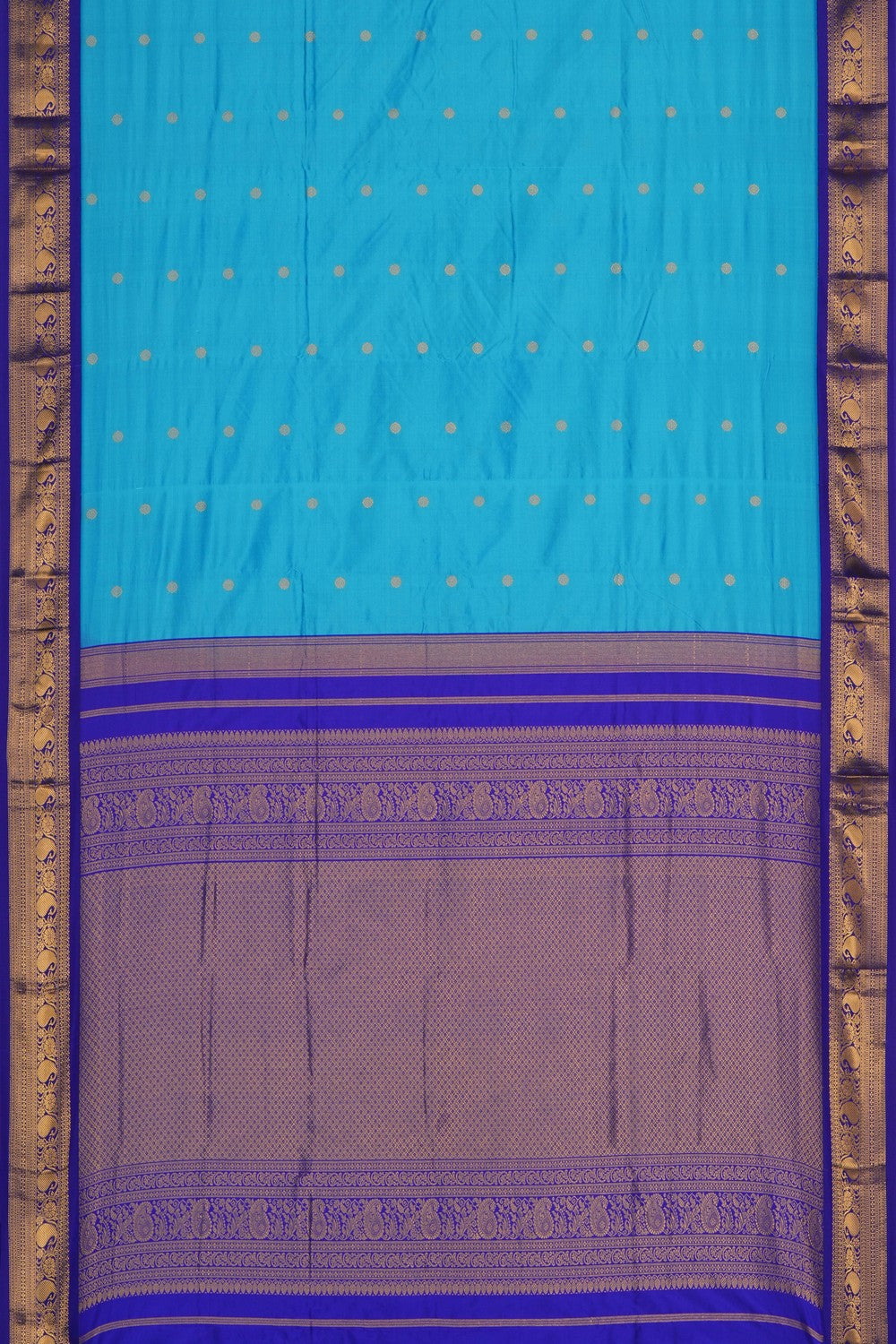 Image of Narayanpet Silk Blue Saree