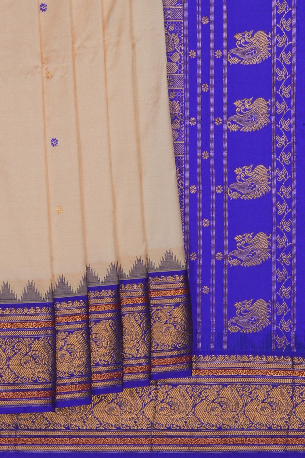 Image of Narayanpet Silk Cream Saree