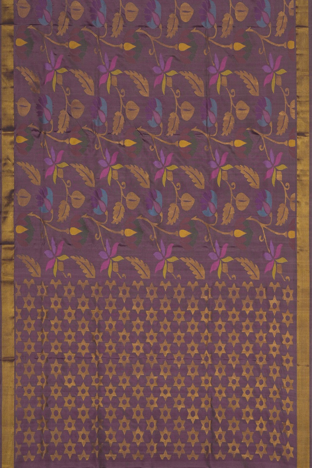Image of Uppada Brocade Silk Moss-Mauve Saree
