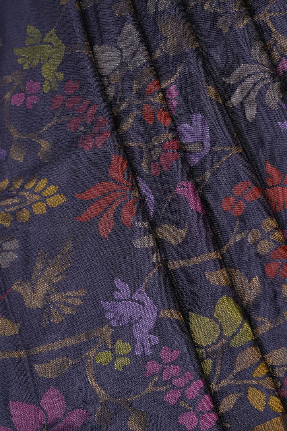 Image of Uppada Brocade Silk Grey Saree