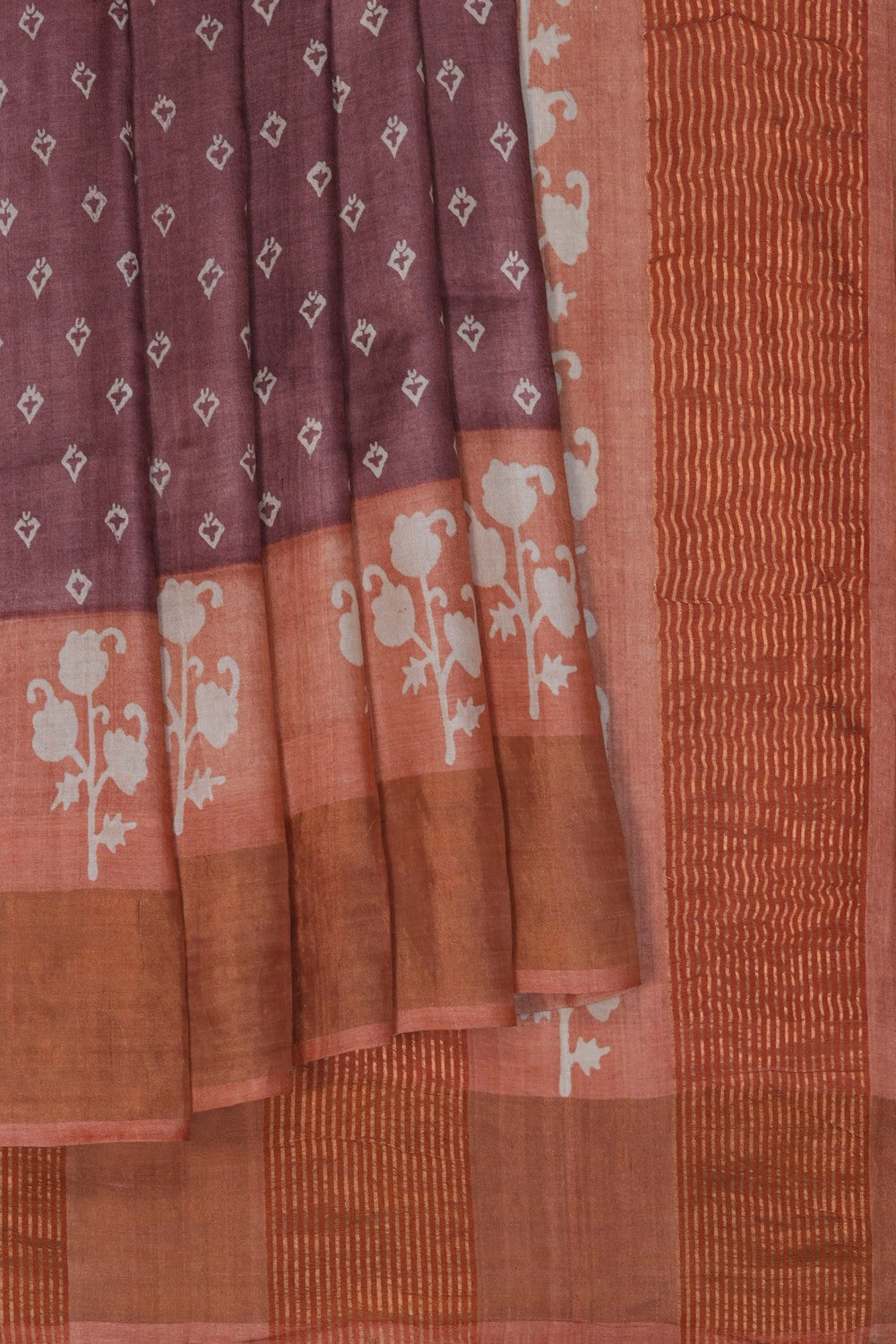 Image of A Beautiful Desi Tussar Printed Saree