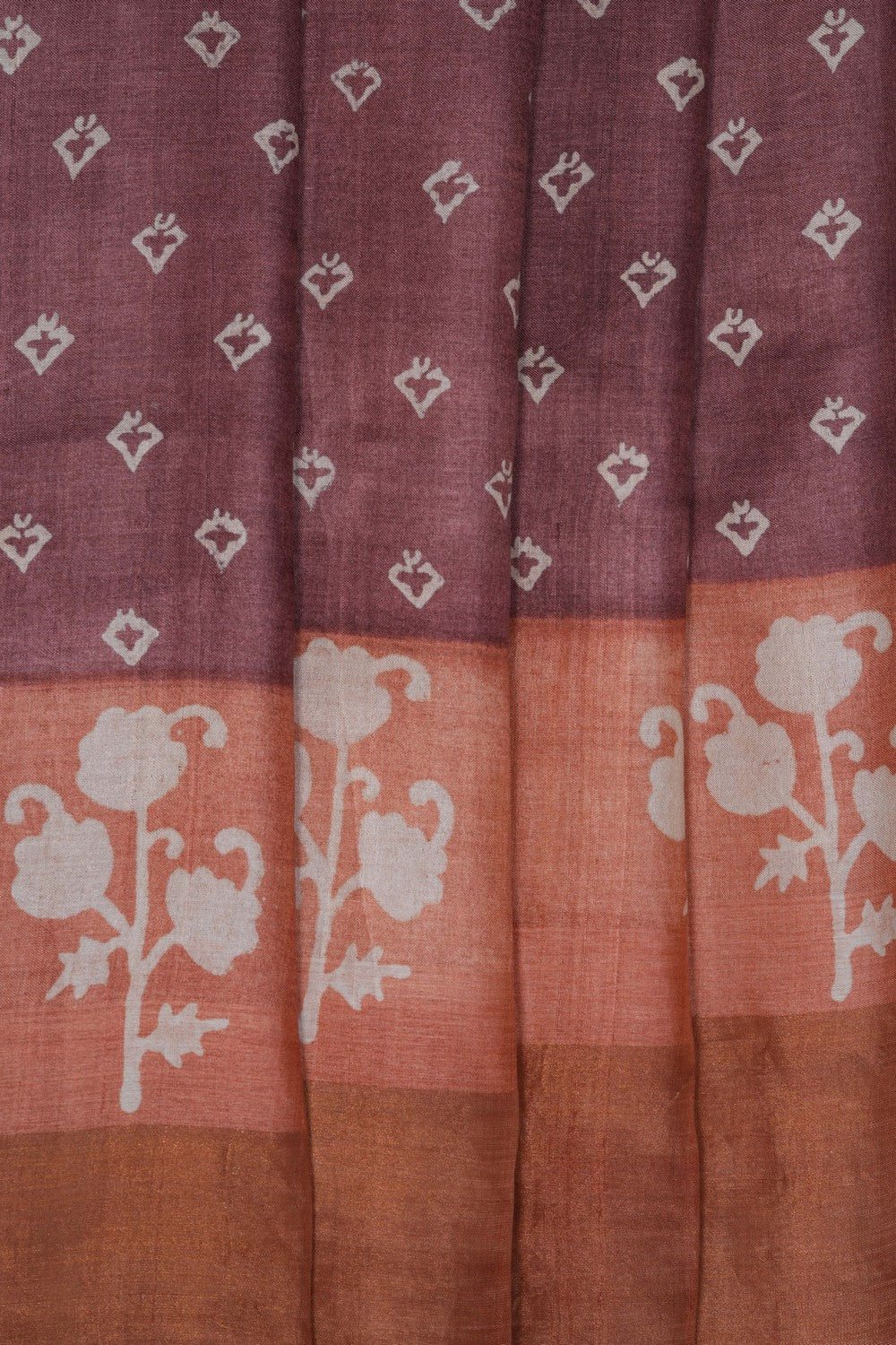 Image of A Beautiful Desi Tussar Printed Saree
