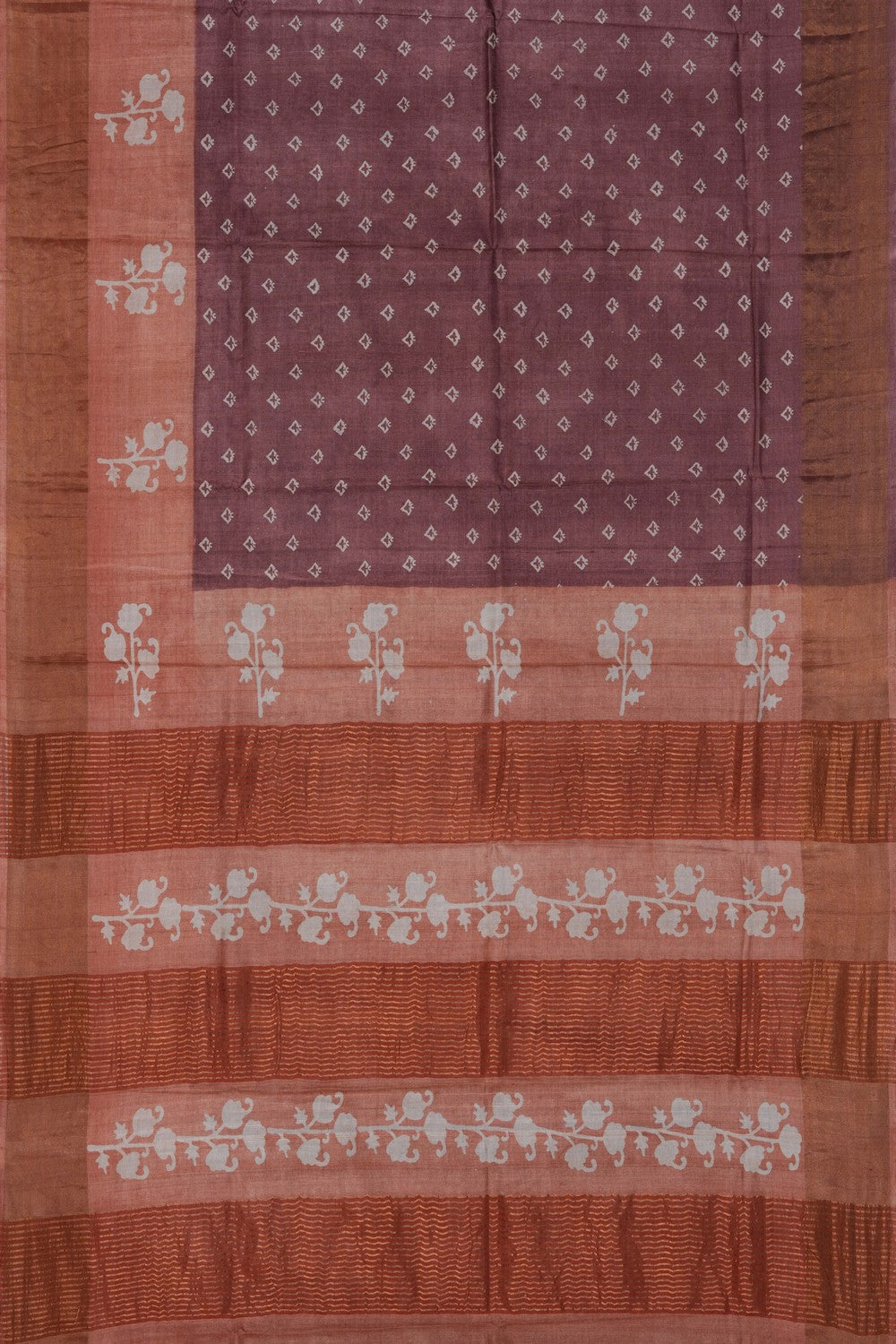 Image of A Beautiful Desi Tussar Printed Saree