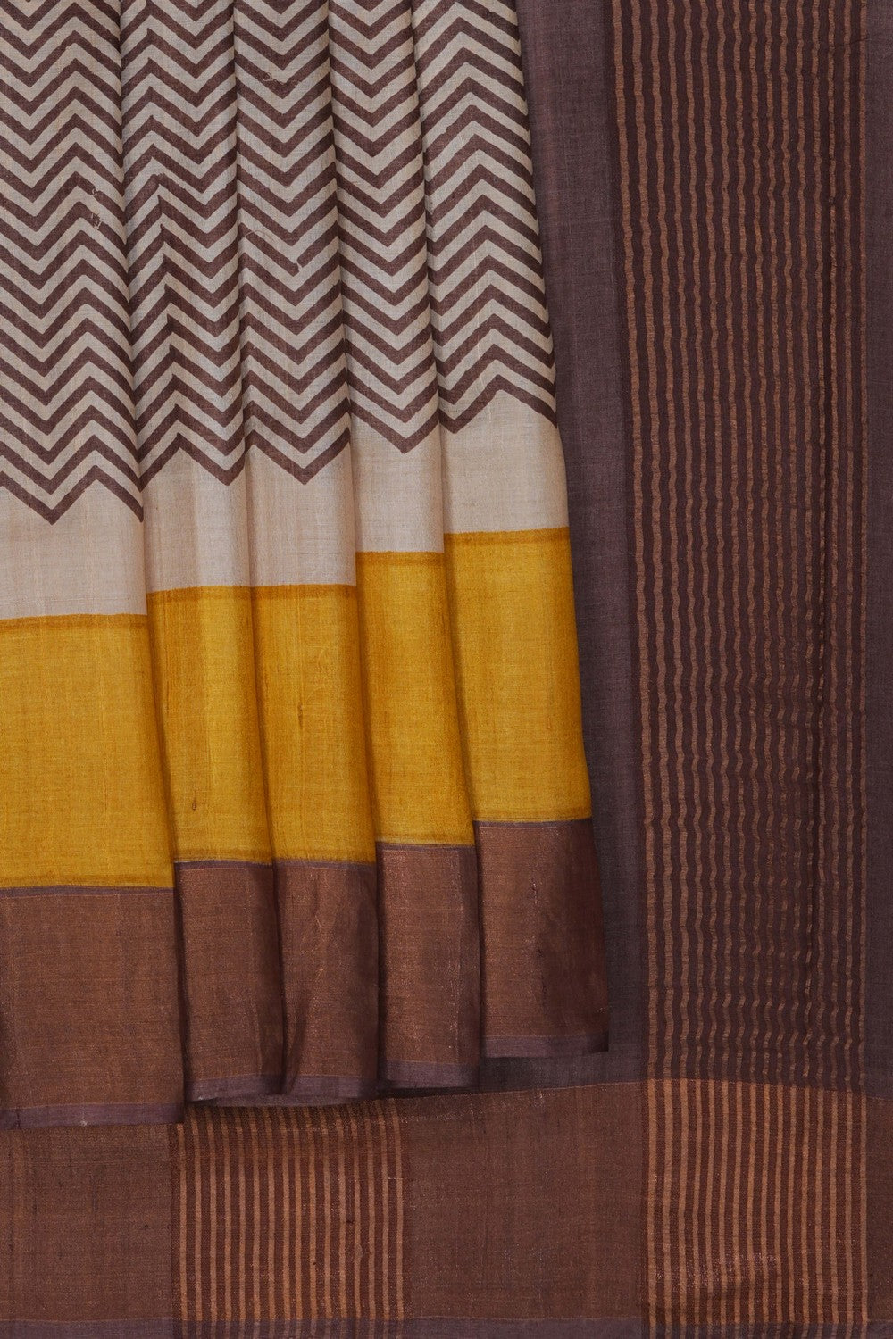 Image of A Beautiful Desi Tussar Printed Saree