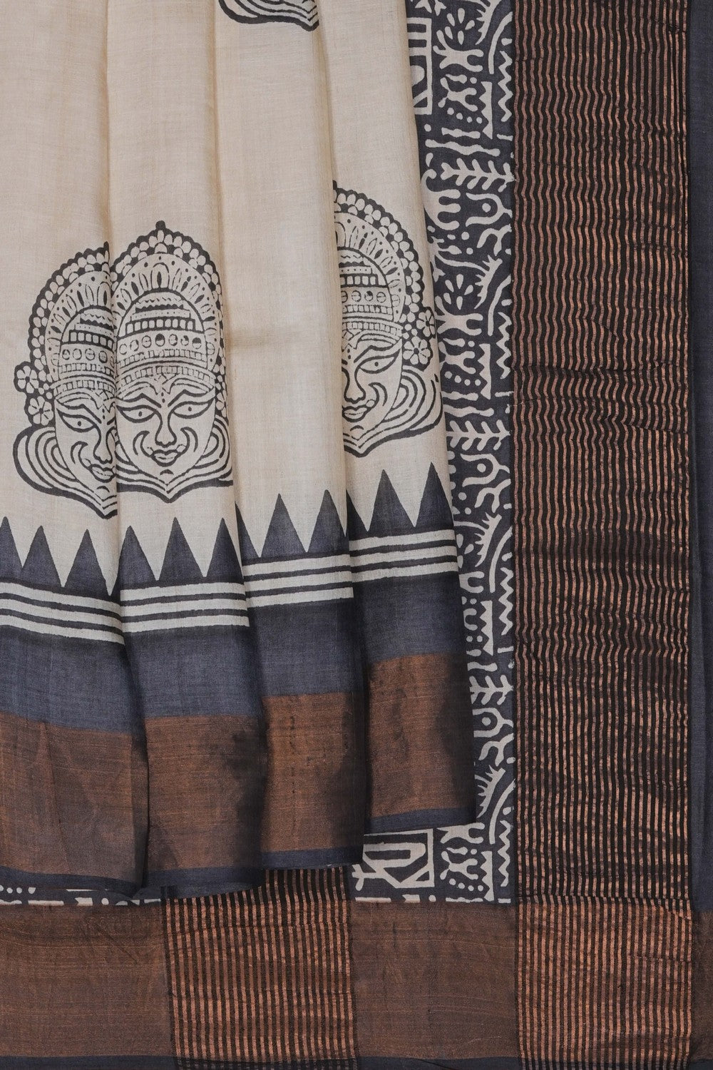 Image of A Beautiful Desi Tussar Printed Saree