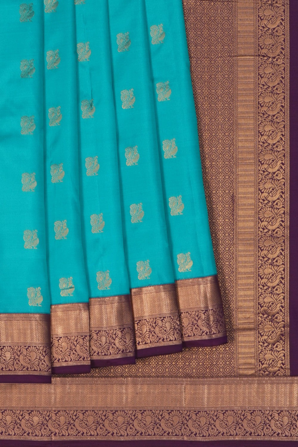 Image of Sea Blue South Silk Saree