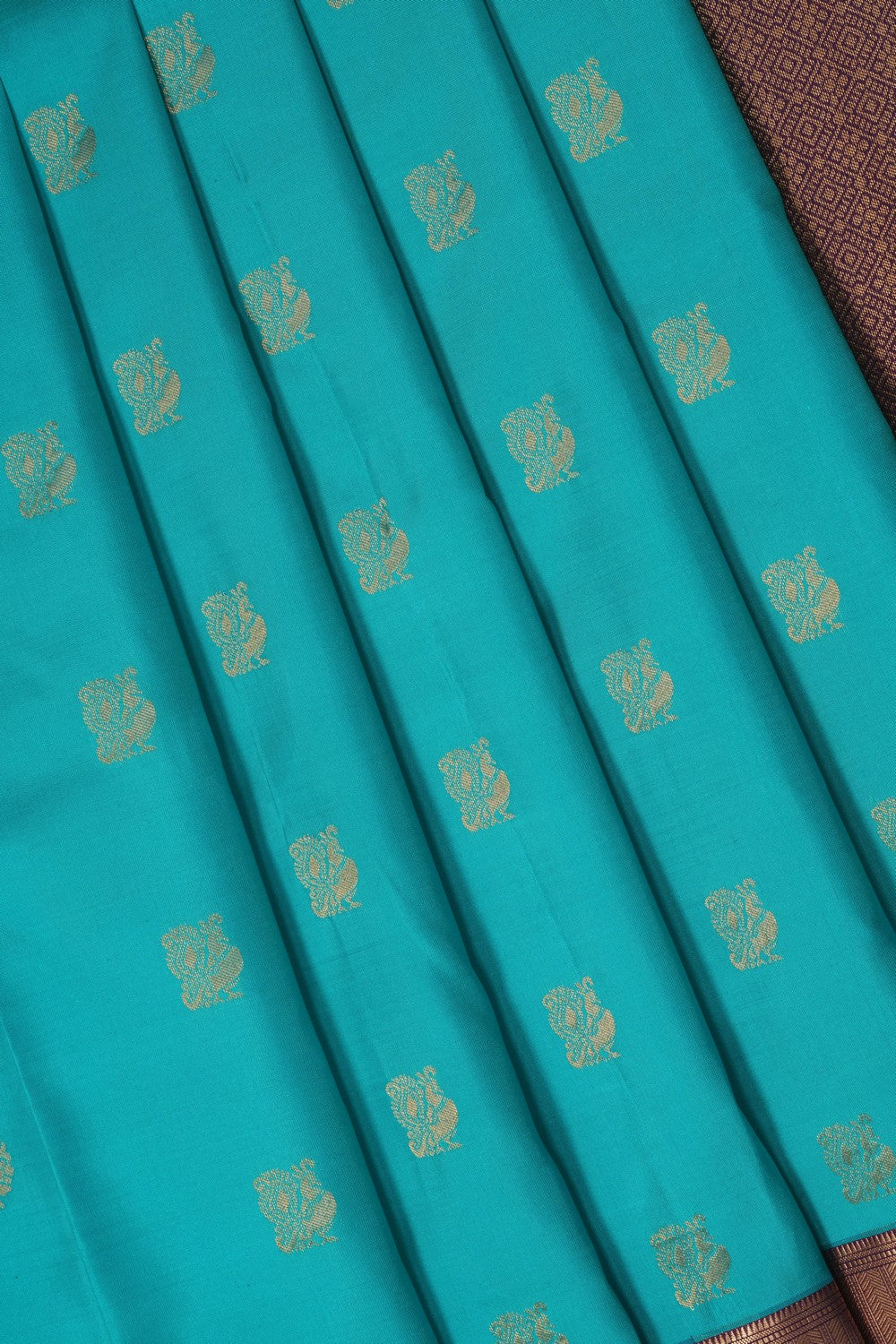 Image of Sea Blue South Silk Saree
