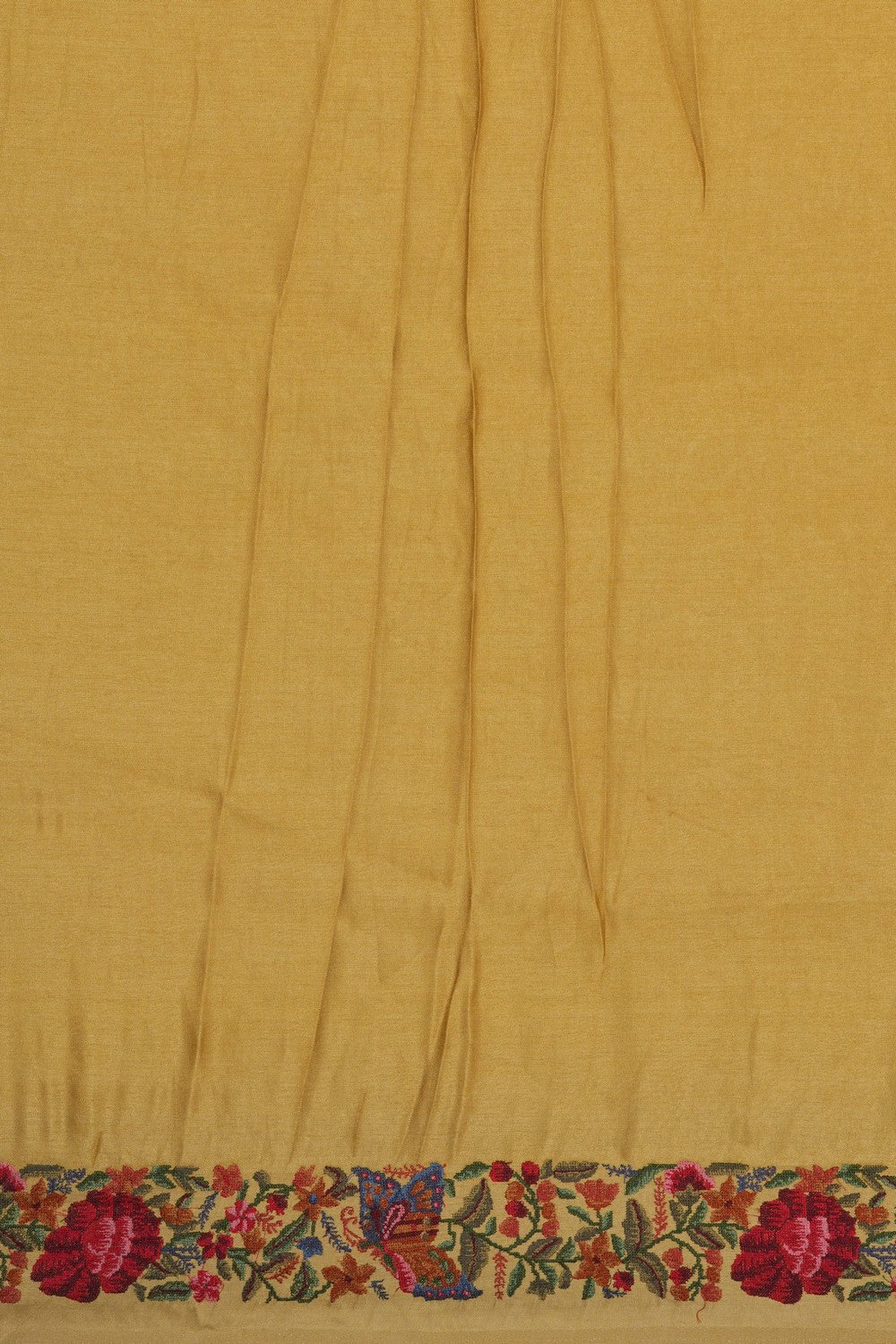 Image of Yellow Embroidery Silk Saree