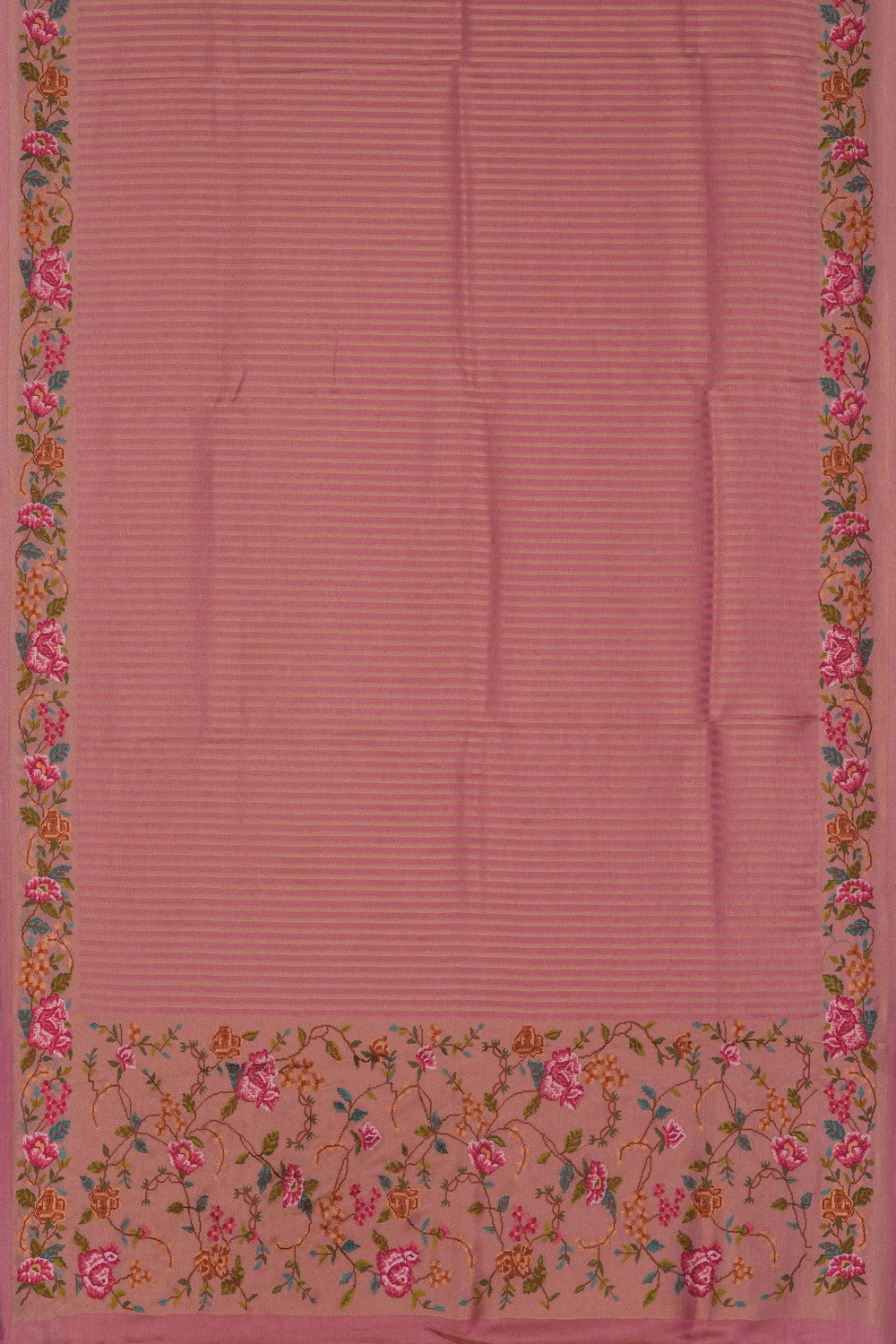 Image of Rosewood Pink Embroidery Silk Saree