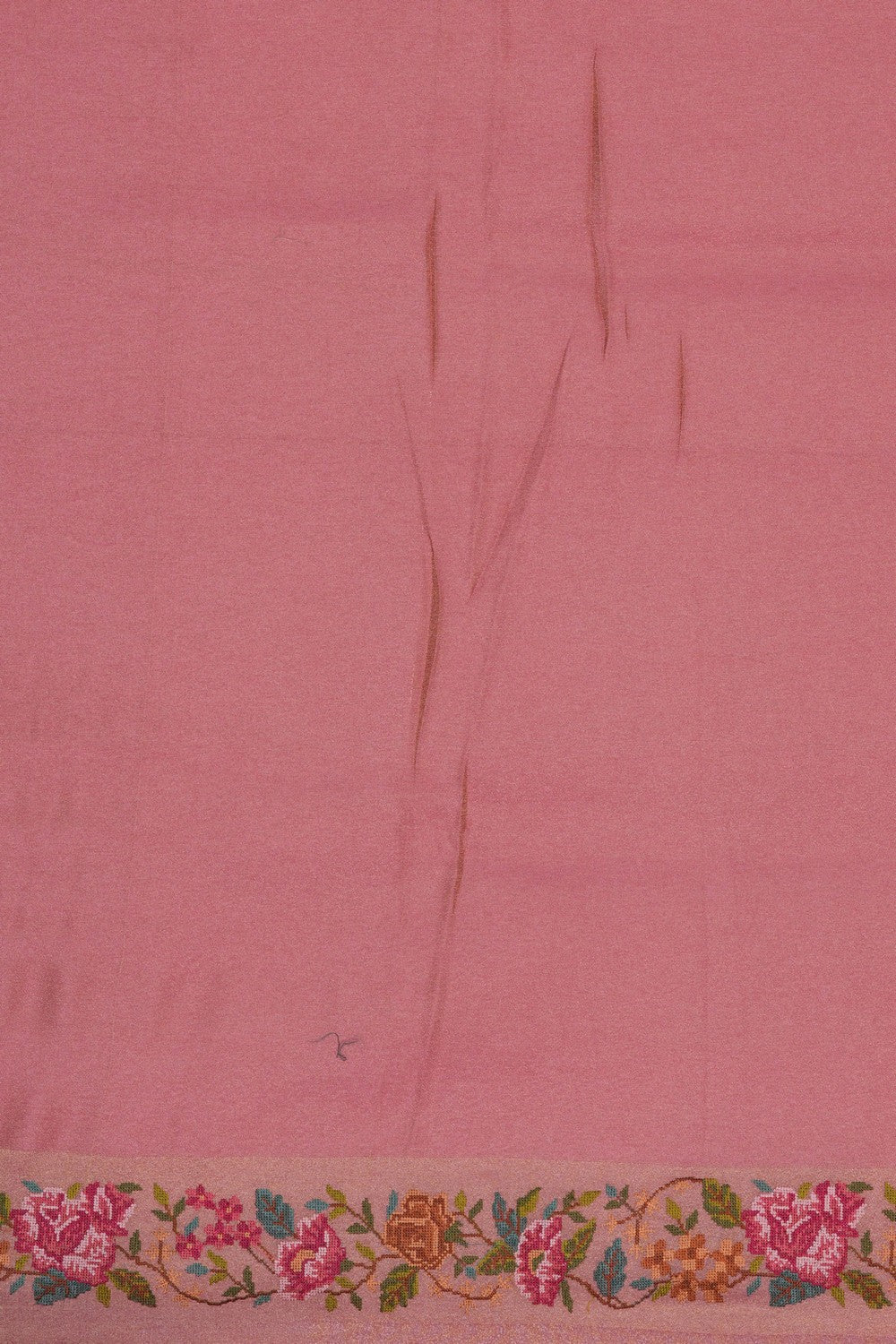 Image of Rosewood Pink Embroidery Silk Saree