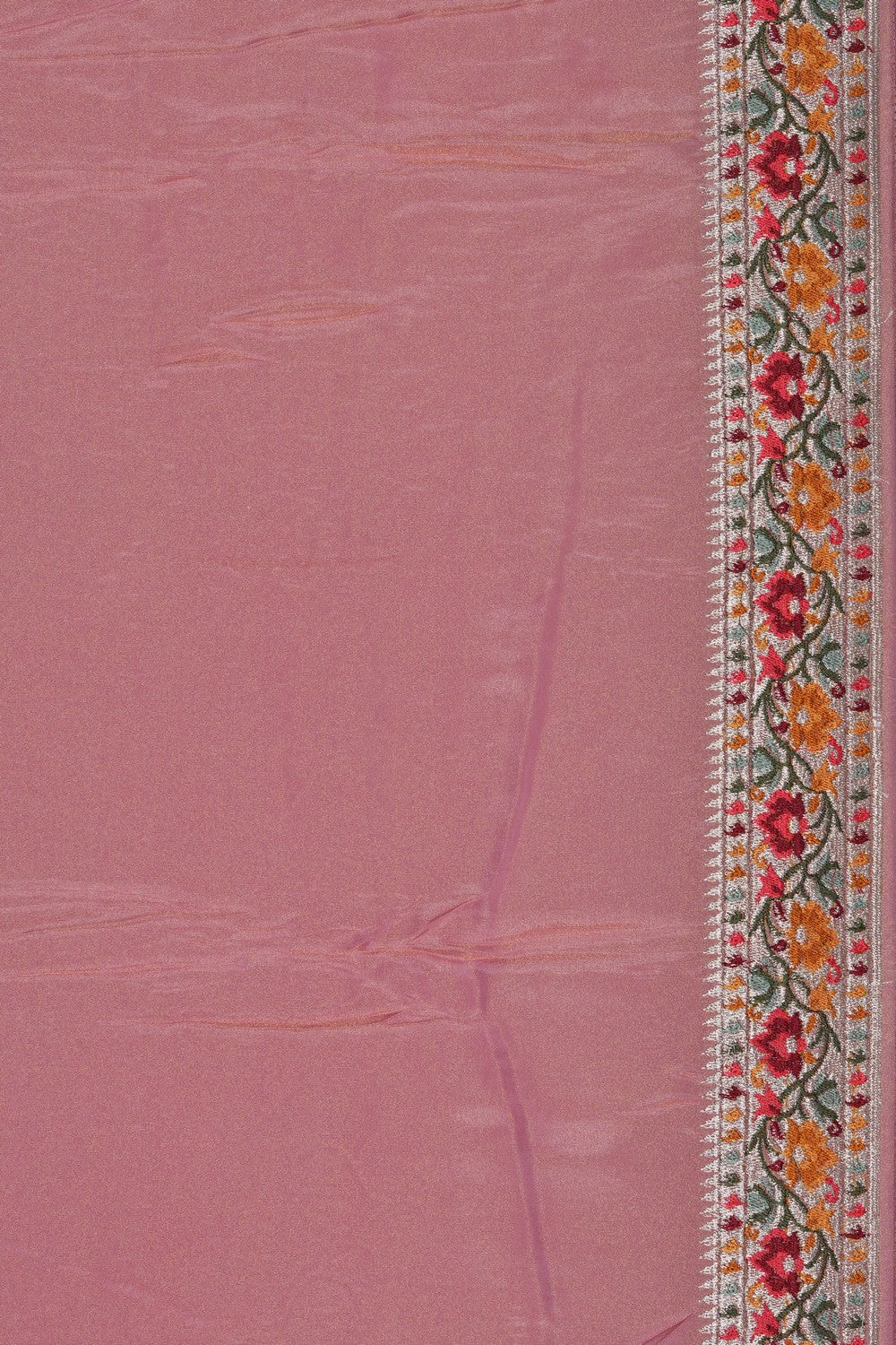 Image of Pink Embroidery Tissue Silk Saree