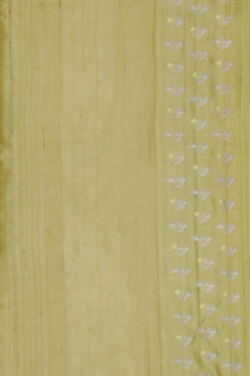Image of Lime-Yellow Embroidery Saree