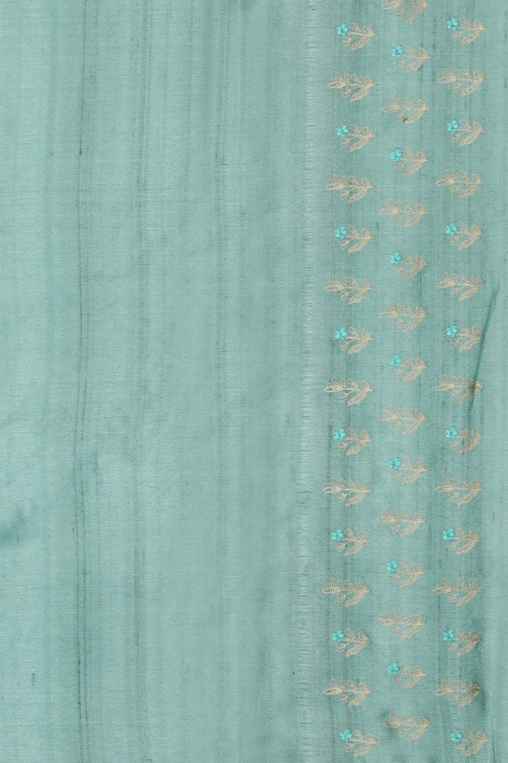 Image of Aqua Green Embroidery Saree