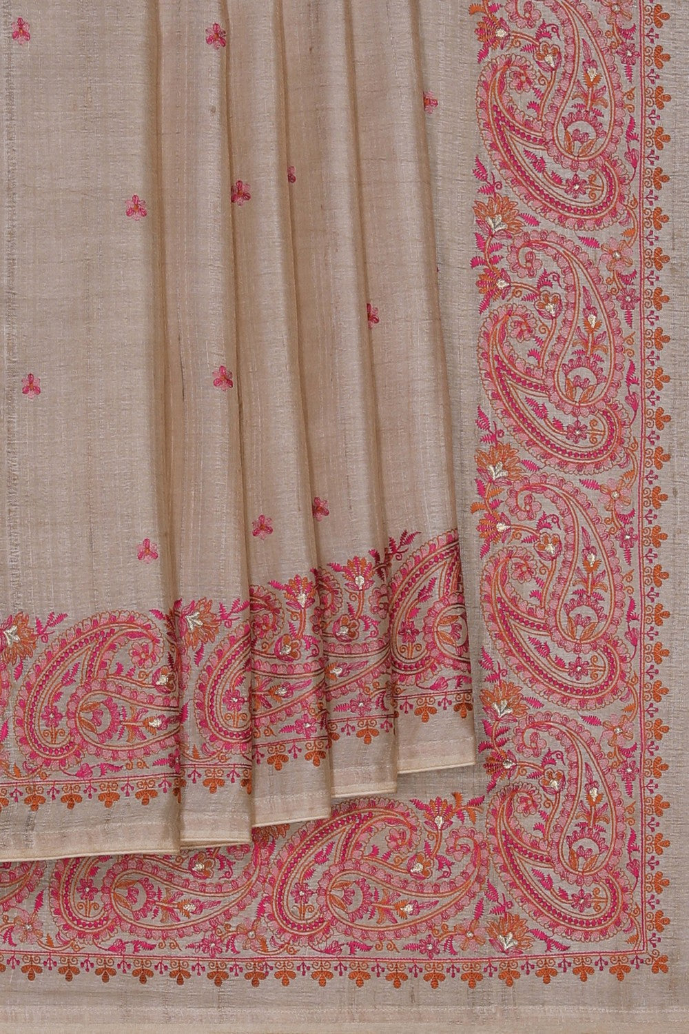 Image of A Classy Beige Embroidery Saree