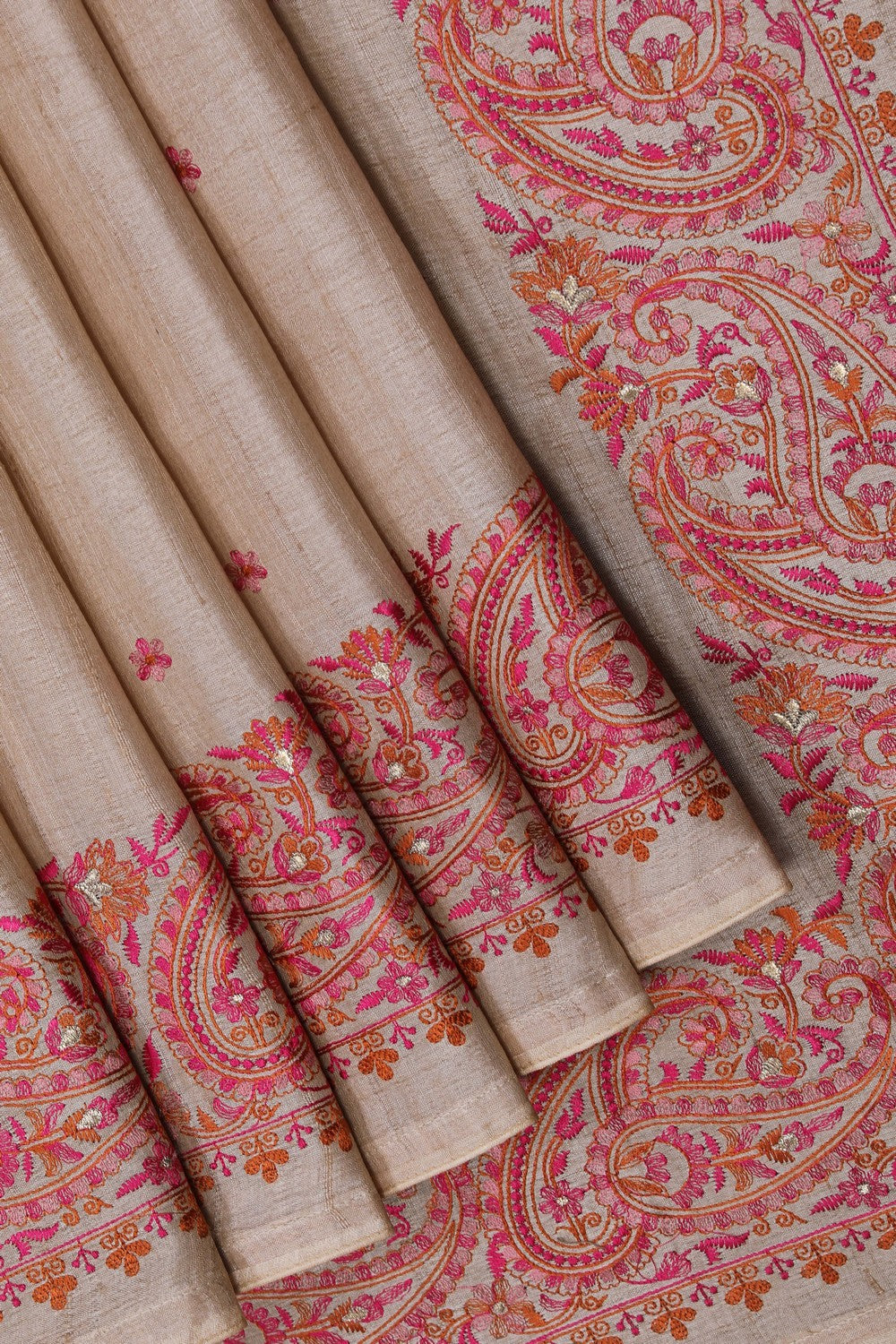 Image of A Classy Beige Embroidery Saree