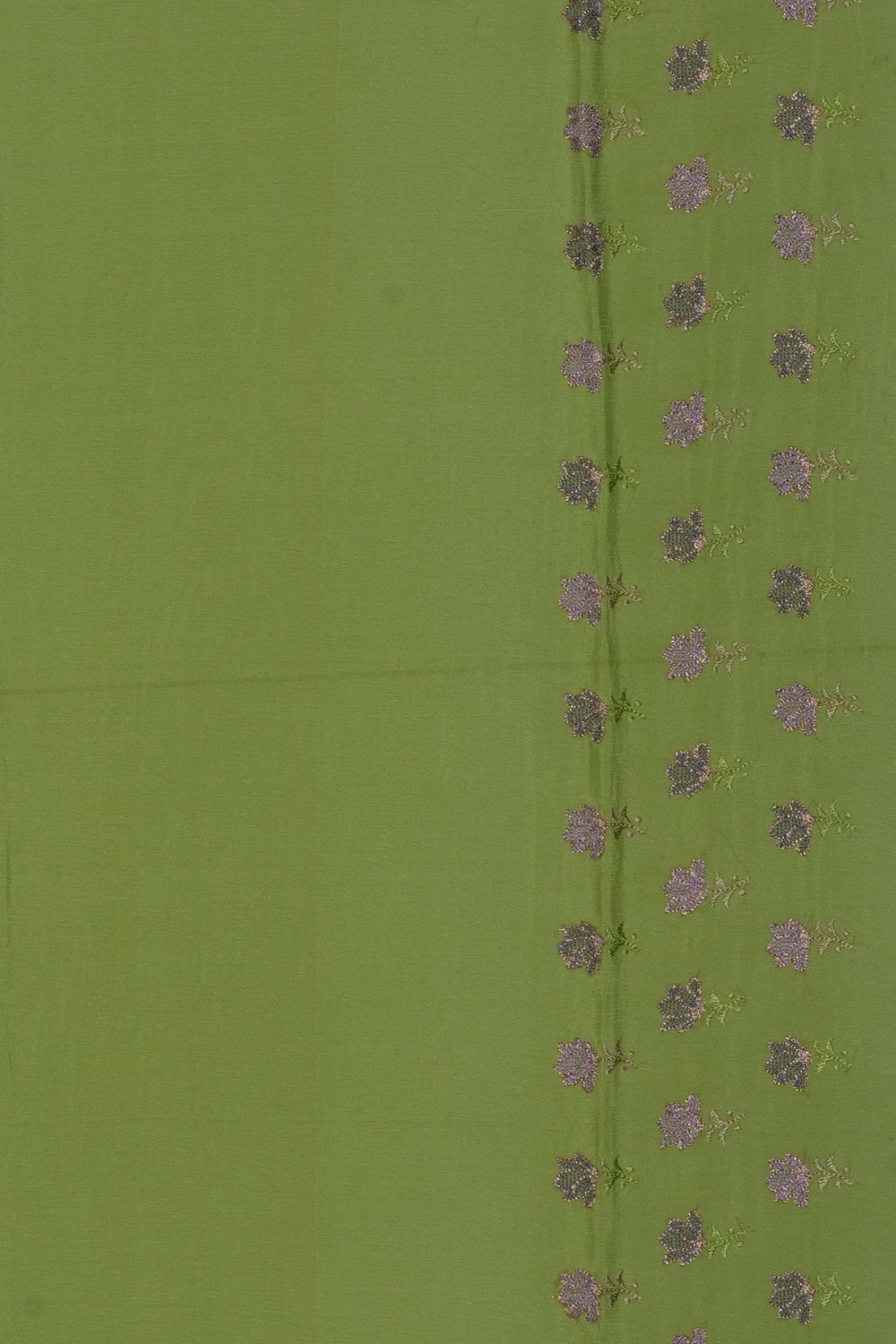 Image of Green Crepe Embroidery Saree