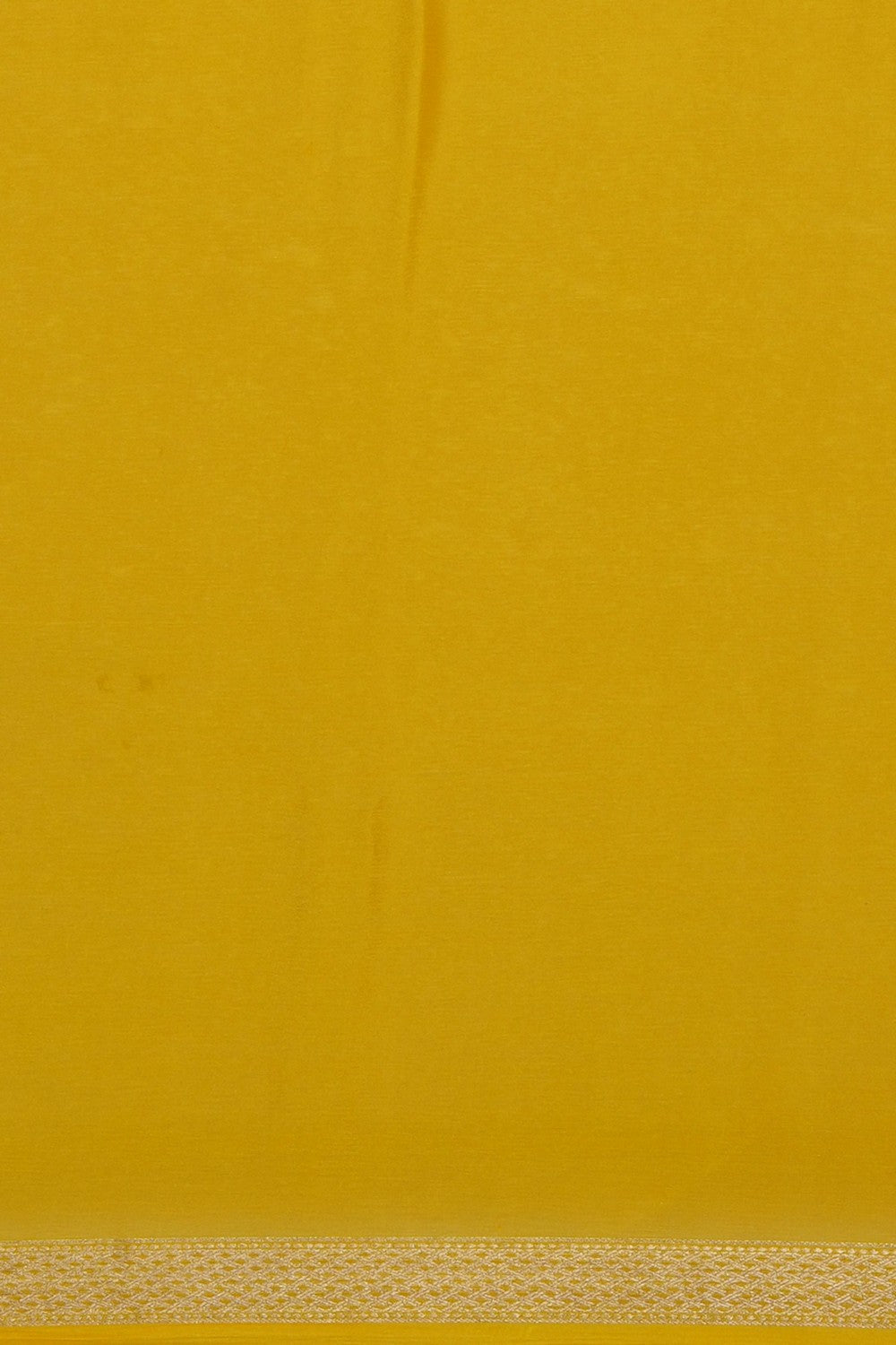 Image of Yellow Crepe Embroidery Saree