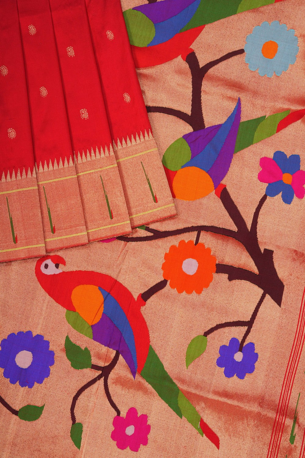 Image of Red Paithani Silk Saree