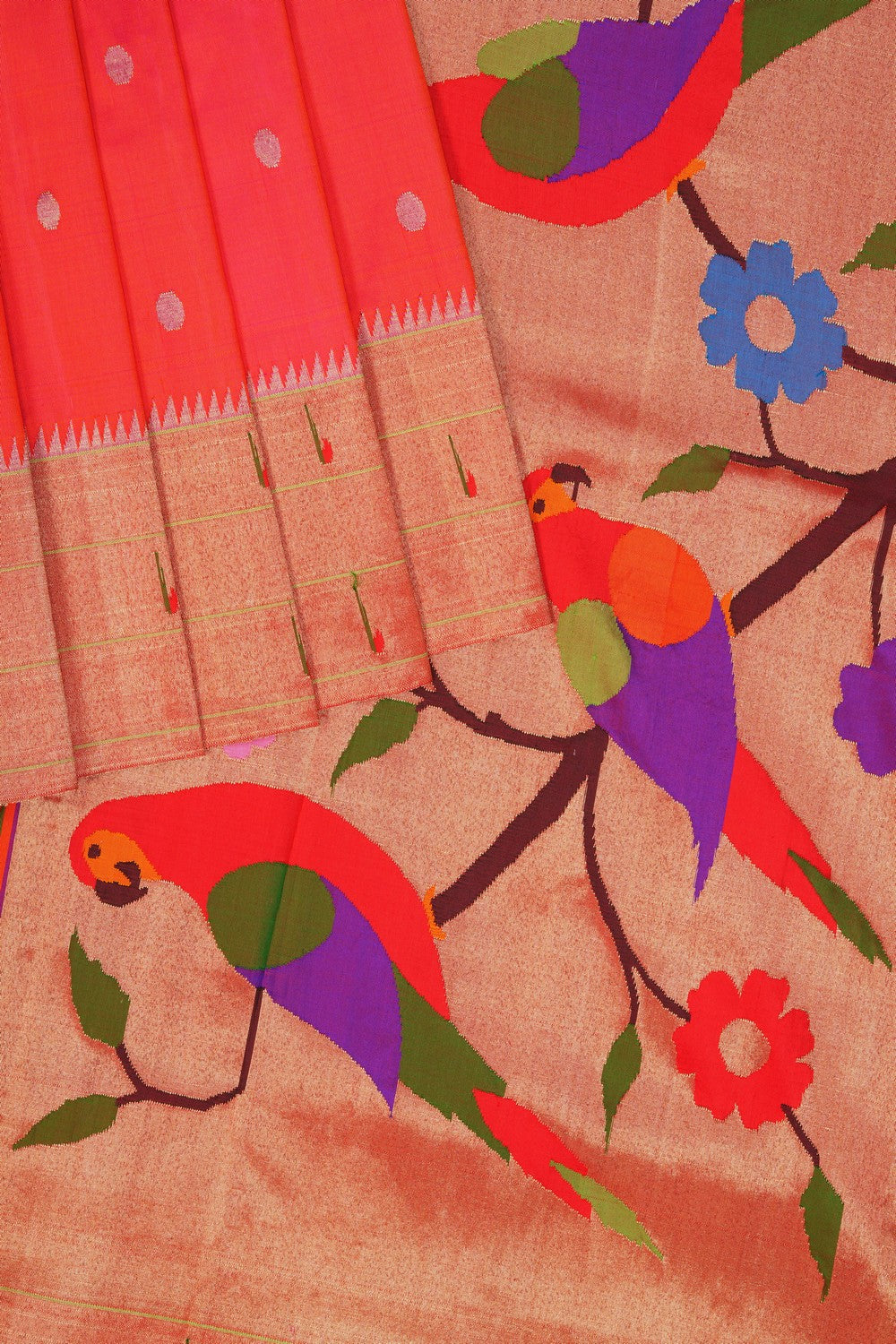 Image of Fuchsia Pink Paithani Silk Saree
