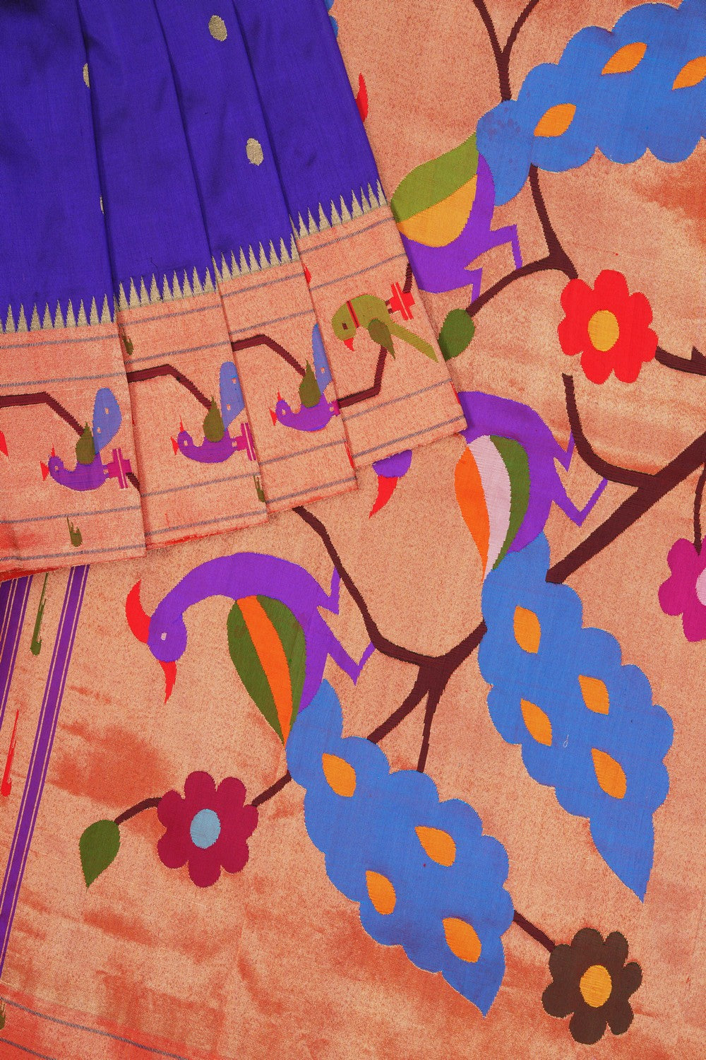 Image of Purple Paithani Tissue Silk Saree